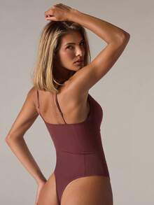 SHEIN BAE 2 Packs Women Solid Color Sleeveless Seamless Bodysuits - Multicolor - View 2