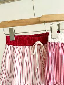 SweetSlumber Set de 2 shorts de pijama de mujer con rayas y contraste de color dulce y lindo - Multicolor - Ver 4