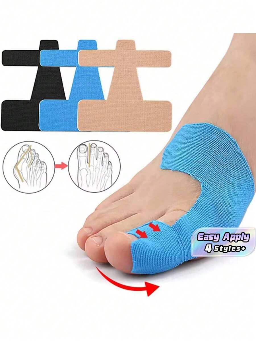 8 Elastic Toe Correction Straps Breathable Separator Self Adhesive Hallux Valgus Orthosis For Men Women Foot Care Must Have Accessory - Multicolor - View 1