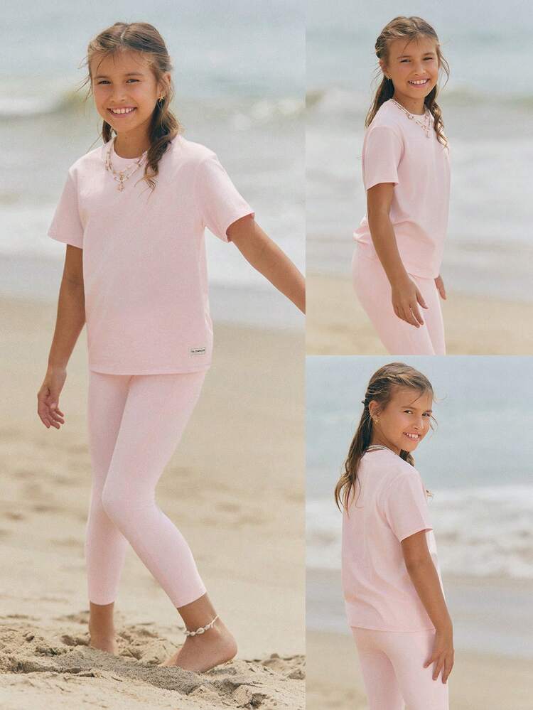 14" Kids Wear FeatherFit™ Little Mover Buttery-Soft Side Pockets Active Leggings Low Impact Daily Casual Wear
