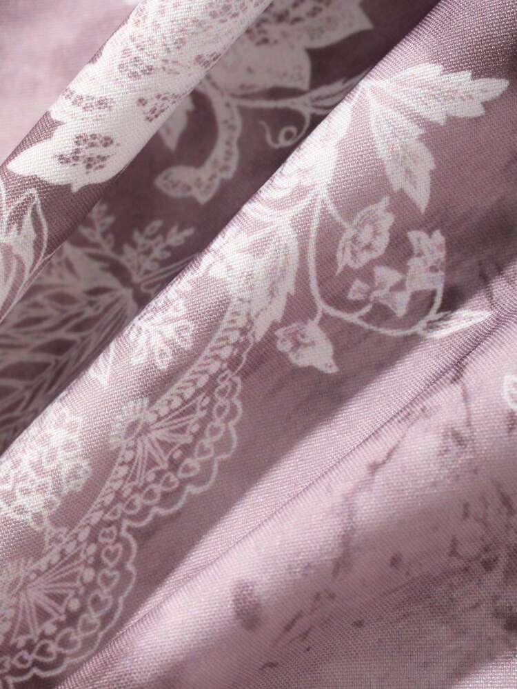 Women's Elegant Plunging Neck Floral Print Fitted Sleeveless Nightgown, Summer