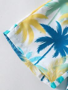 SHEIN Bộ 3 món cho bé trai mùa hè, gồm áo ba lỗ và quần short in hình cây cọ, kèm mũ, trang phục thường ngày tươi mát, phù hợp đi học, chơi thể thao hoặc mặc hàng ngày. - Màu xanh lam - Xem 4