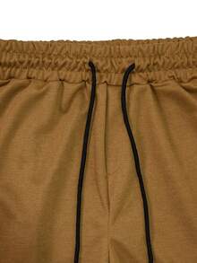 Manfinity Homme Men Solid Color Simple Fashion Casual Shorts For Daily Wear - Coffee Brown - View 5