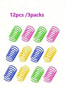 4/8/12/16/20/24/28/32/40PCS Colorful Spring Cat Toys For Indoor Play - Interactive Creative Cat Toy To Kill Time And Keep Fit, Sturdy Heavy Plastic Spring Swat Bite Hunt Kitten Toys For Fun Exercise - Multicolor - View 15