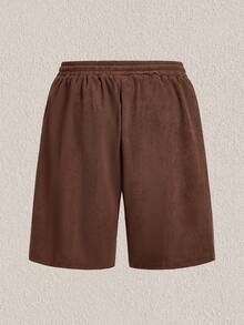 Mercer Haus Men's Summer Street Fashion Solid Color Breathable Outdoor Bermuda Shorts - Coffee Brown - View 4