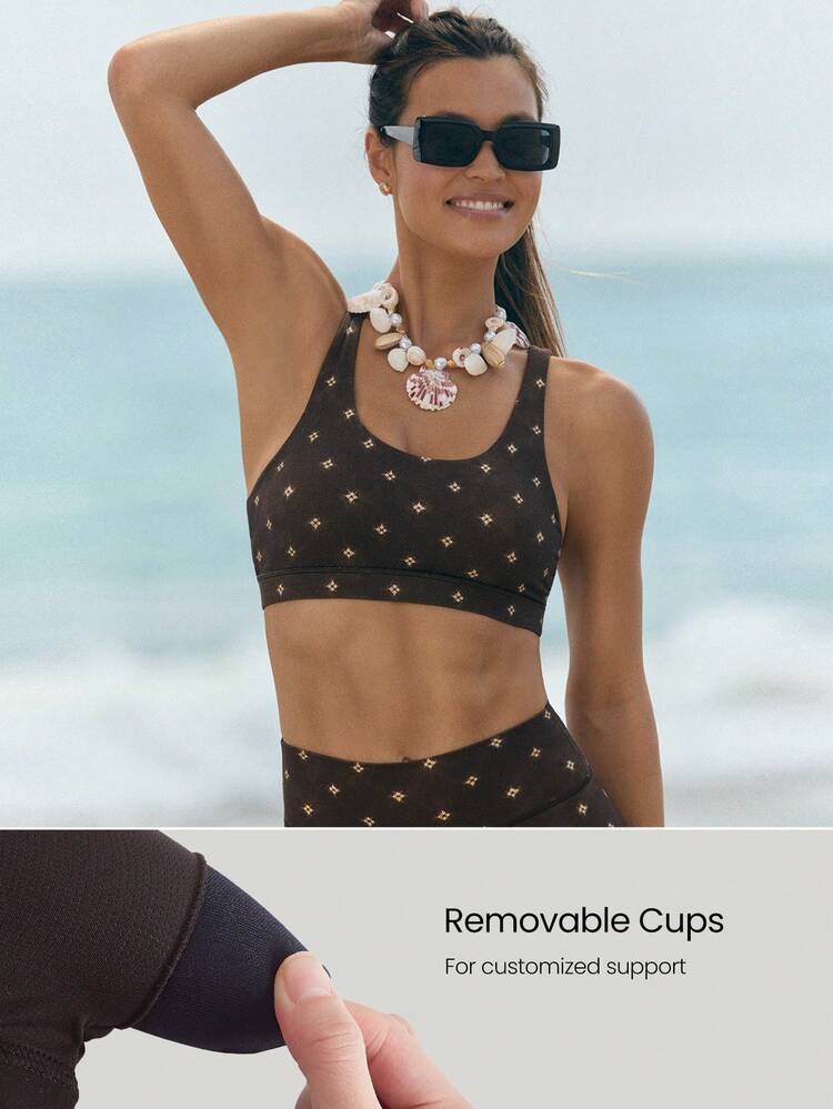 FeatherFit™ Crossover Strap Sports Bra Gym