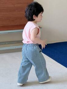 Dazy Kids بنطلون جينز مخطط فضفاض كاجوال متعدد الاستخدامات للأطفال الصبيان في فصل الخريف - الأزرق - مشاهدة 2