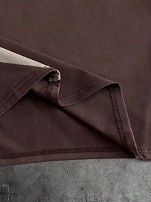 AXEPEAK Áo thun nam tay ngắn cổ tròn in họa tiết hình học phối màu tương phản - màu đen - Xem 5