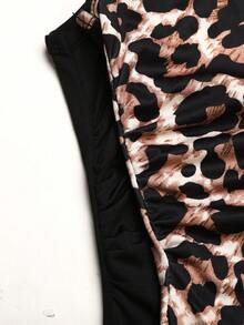 SHEIN Set de 2 vestidos casuales de verano para niñas preadolescentes, con estampado de leopardo, silueta ajustada, bajo con abertura, versátil para vacaciones y deportes - Multicolor - Ver 4