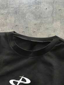 STEELVANCE Men's Casual Colorblock Patchwork T-Shirt, Summer - Black - View 3