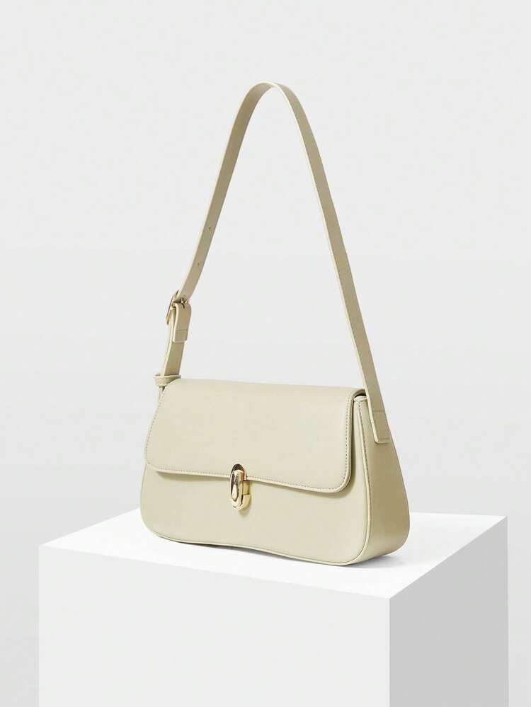 WOMEN'S FASHION LIGHT GREEN SHOULDER BAG, EXQUISITE HARDWARE BUCKLE, MINIMALIST FLIP BAG TYPE, SUITABLE FOR GIRLS, LADIES, DAILY, COMMUTING, SHOPPING, DATING, MATCHING