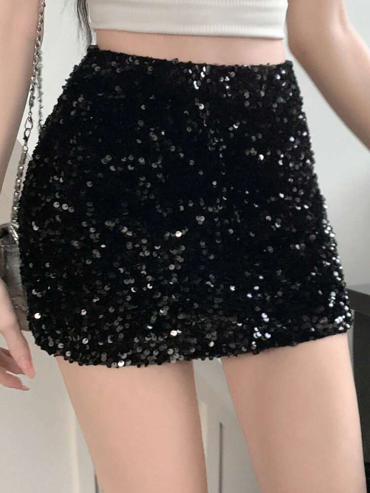 Women's Fashion Resort Nightclub Party Sequin Mini Skirt