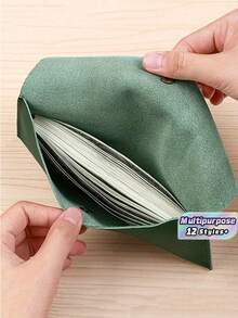 1pc PU Leather Money Envelopes For Cash, Reusable Cash Envelope Wallet For Travel And Budgeting, Multifunctional Banknote Wallet Cover Envelope Clip Coin - Multicolor - View 1