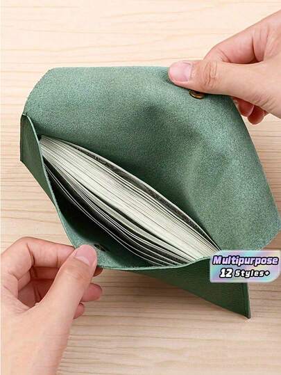 1 stuk PU-leren geld envelop voor contant geld, herbruikbare portemonnee voor op reis en budgettering, multifunctionele portemonnee met clip voor bankbiljetten en munten