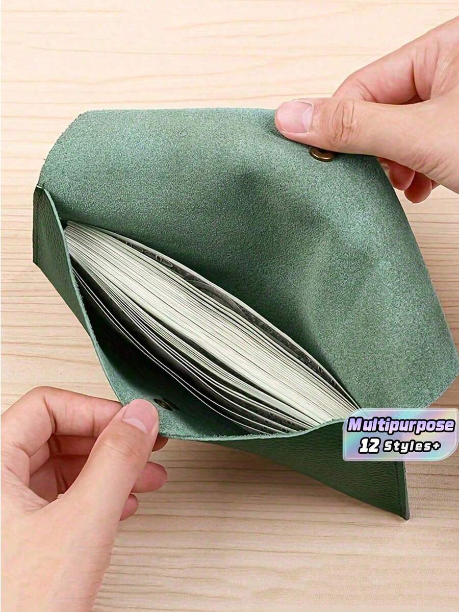 1pc PU Leather Money Envelopes For Cash, Reusable Cash Envelope Wallet For Travel And Budgeting, Multifunctional Banknote Wallet Cover Envelope Clip Coin - Multicolor - View 1