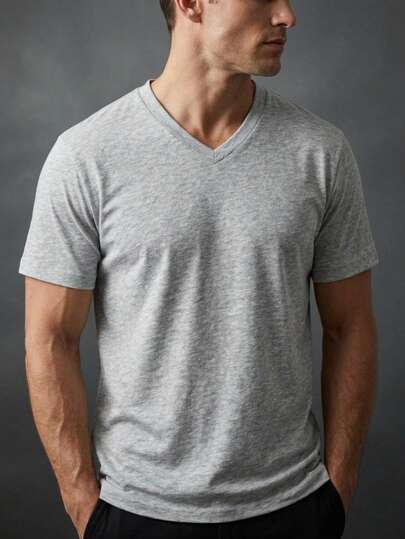  Playera Impala Para Caballero Cuello en V Premium estilo casual primavera verano todas las temporadas fresca ligera calidad premium 100% algodón combina con todo
