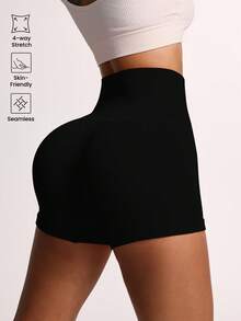 SHEIN Velisys 3件套加大码女式纯色条纹休闲运动短裤套装 - 彩色 - 查看 3