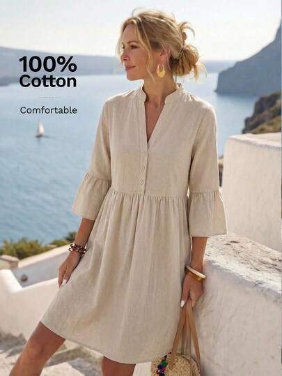 EMERY ROSE 女士纯色休闲迷你连衣裙