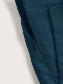 Women's Solid Color Loose Casual Shorts With Pockets And Pleats - 杏色 - 查看 4