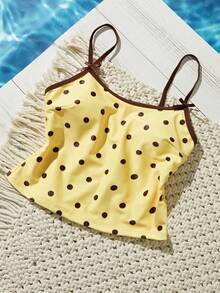 Swim Mod 2026 Spring/Summer New Polka Dot Print Sexy Backless Women's Camisole & Bikini Two Pieces Swimsuit Set - Multicolor - View 4