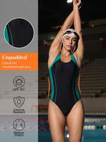 Swim Nautrix Women's One Piece Swimsuit,Black Summer Athleisure Pool Party Professional Racing Swimwear,Athletic Competition Bathing Suit,Unpadded Swimming Outfit - Multicolor - View 7