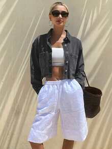 DAZY Áo khoác denim dáng rộng thoải mái mùa hè mới, phù hợp cho mùa tốt nghiệp. - Xám - Xem 5