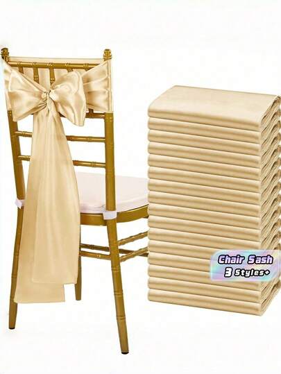 8 12 16 Rose Gold Satin Bow Chair Sashes For Wedding Party Baby Shower Birthday Decoration Must Have Accessory