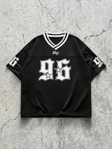 EVRINFINITE Áo thun nam tay ngắn cổ chữ V phối màu phong cách vintage Mỹ, thiết kế tinh tế, món đồ không thể thiếu cho mùa hè, dễ phối đồ. - màu đen - Xem 3