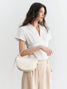 SHECARRY Ladies Handbag, Exquisite And Simple Commuter Semi-Round Bag - Off-white - View 1