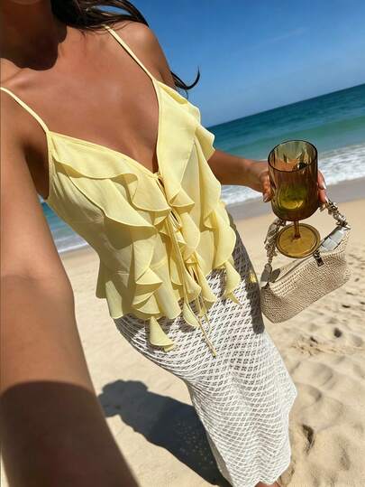 Glamine Áo hai dây nữ kiểu dáng thanh lịch, thoải mái, thích hợp cho mùa hè đi biển, kỳ nghỉ, hoạt động ngoài trời và thời trang đường phố.