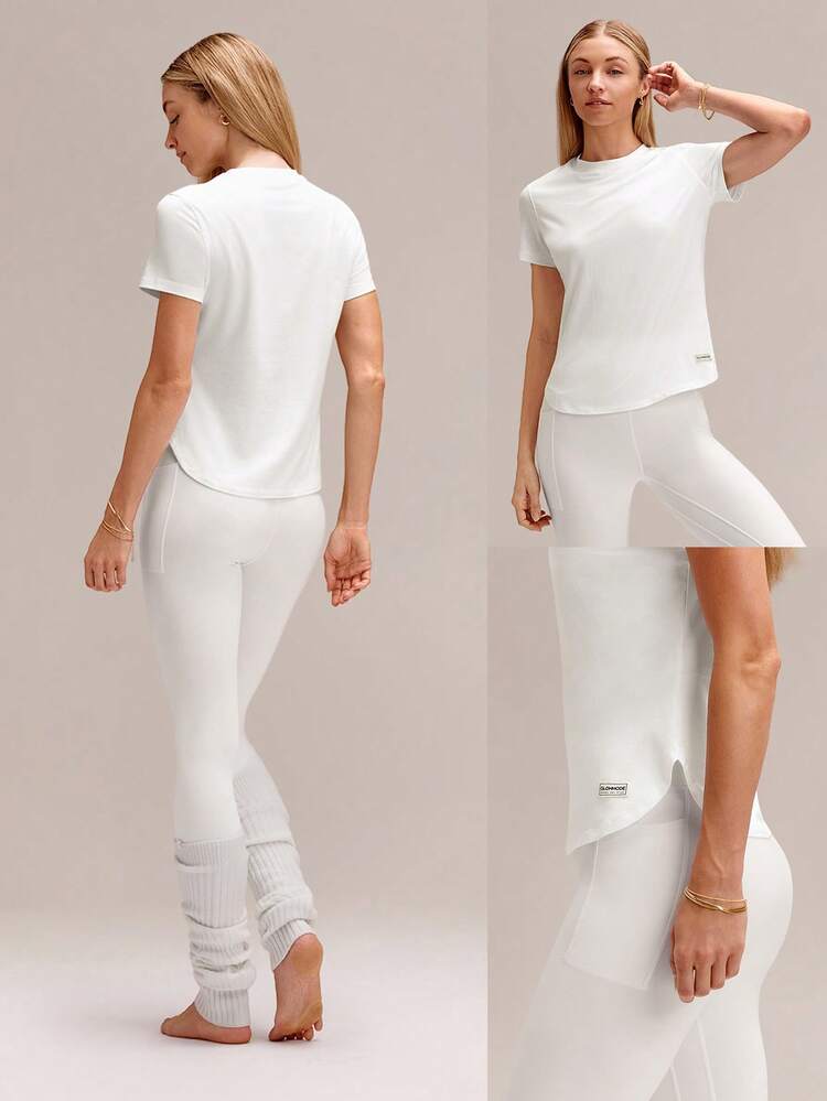 Pima Cotton Love You More Soft Breathable Lightweight Waist Length Regular Fit Crewneck T-Shirt Daily Casual Wear