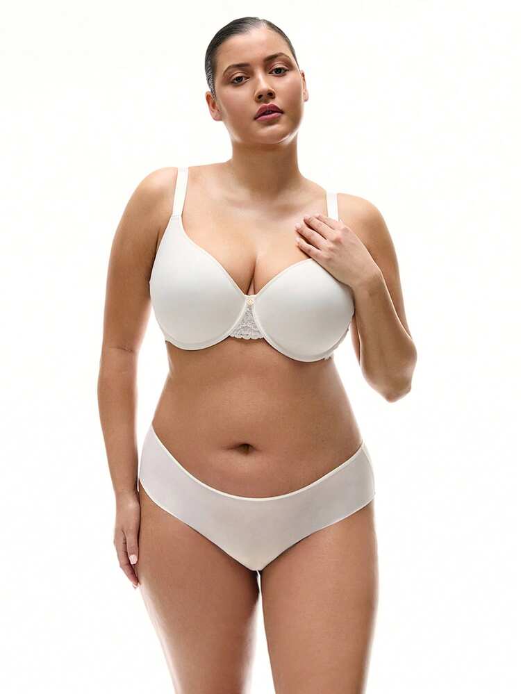 Plus Full Coverage Airy Breathable Sheer Mesh Lace Spacer Cup Bra