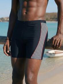 Manfinity KASUA Bañador casual de hombre con cintura elástica y parches a cuadros - Negro - Ver 3