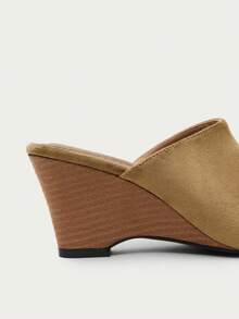 Nöista Giày sandal đế xuồng cao gót dành cho nữ - Màu Khaki - Xem 4
