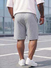 ResortEase Men's Plus Size Fashionable Loose Simple Casual Shorts - Grey - View 3