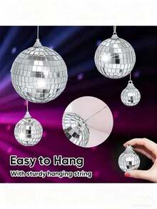 1PC/10PCS Silver New Glass Mirror Ball, Disco Ball, Laser Ball, Bar KTV Stage Decoration Cake Ornament Ball - silver - View 9