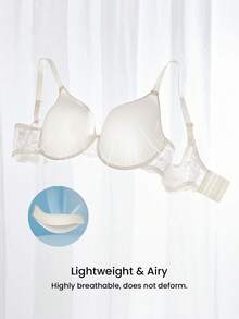 LUVLETTE Plus Dream Curve Air 全罩杯透气轻盈网纱蕾丝纯白间隔杯女士文胸 - 白色 - 查看 5