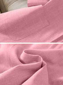 Franclia 3/4 Sleeve Blazer With Lapel Collar, Cinched Waist Waist Design, Linen Fabric, Business Casual - Pink - View 3