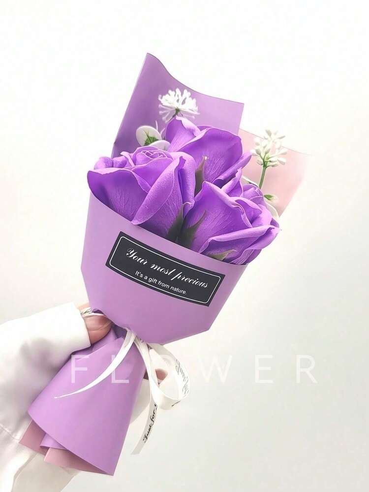 Bó hoa hồng xà phòng nhân tạo thủ công, trang trí nhà cửa, phòng tắm, văn phòng, bền lâu và thơm ngát. Ý tưởng quà tặng. - Màu xanh - Xem 16