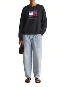 Wavy Flag Women's Sweatshirts Black - Black - View 3