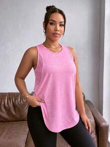 Maweii Jacquard Knit Sleeveless Tank Top, Solid Color Casual & Fashion For Everyday Wear - Pink - View 4