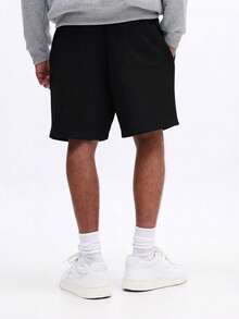 SUMWON Casual Pull On Drawstring Shorts Relaxed Fit Black Summer Beach Vacation Everyday Wear Comfortable Lounge - Black - View 2