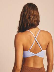 Aralina MESH TWIST FRONT CROP AND BAG. - Baby Blue - View 2