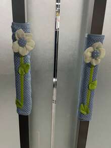 2pcs Fabric Dual-Door Refrigerator Handle Cover, Frost-Proof Cover, Refrigerator Door Handle Dust Cover, Anti-Static Car Steering Wheel Cover, Storage Bag, Organizer Bag, Storage Pouch, Wedding Decor, Christmas Decor, Birthday Decor, Birthday Gift, Christmas Table Decor, Christmas Gift, Cute Stuff, Mother's Day Gift, Bedroom Decor, Garden, Kitchen Decor, Summer, Beach, Travel Essentials, Room Decor, Squishy, Graduation - Multicolor - View 5