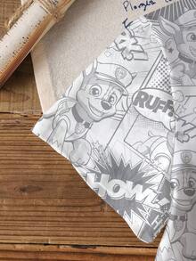 SHEIN | PAW Patrol 男童夏季休闲字母和狗狗印花圆领短袖T恤 - 白色 - 查看 4