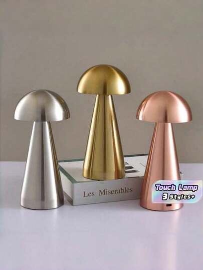 1 USB Rechargeable Touch LED Mushroom Lamp 3 Color Dimmable Night Light For Bedroom Living Room Dining Bar Decor Modern Cute Home Accessory Must Have Gift