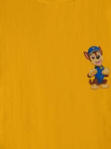 SHEIN | PAW Patrol 男童休闲时尚街头日常通勤趣味卡通字母印花短袖T恤，夏季 - 白色 - 查看 6