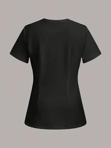 PopScrub 女士纯色V领口袋短袖工作服上衣 - 彩色 - 查看 2