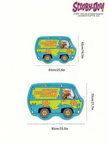 SCOOBY-DOO X Joivida ! 1 pezzo Tappeto con licenza a cartoni animati, morbido tappetino in peluche a forma di auto divertente, colore blu, accogliente e giocoso per la casa, perfetto per camera da letto, soggiorno, divano o cameretta dei bambini - 1PC - Visualizzare 6