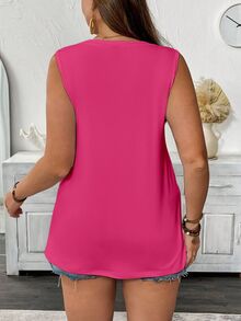 EMERY ROSE 2 piezas Conjunto de 3 piezas para mujer de talla grande con chaleco sin mangas de cuello redondo y unicolor - Multicolor - Ver 2
